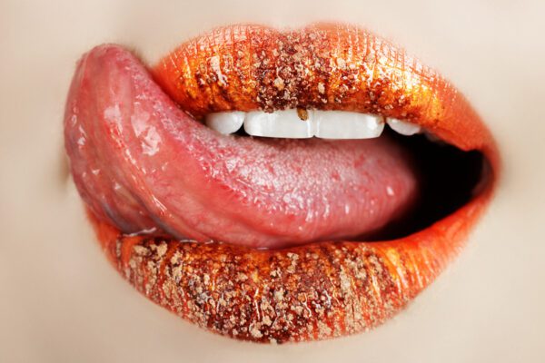 Orange Lips with Tongue