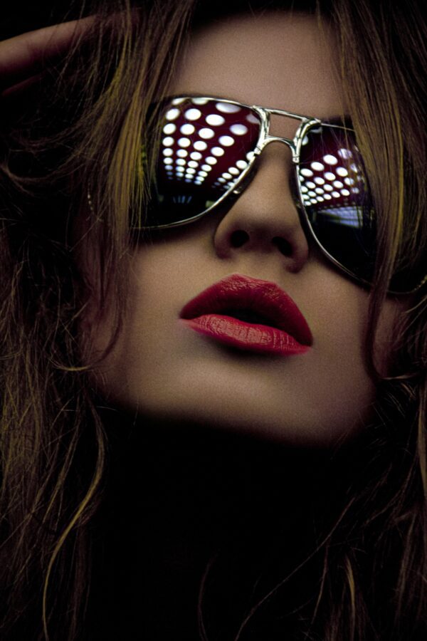 Sunglasses and Red Lips