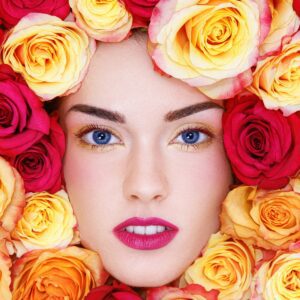 Face with Color Roses