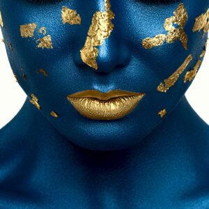 Blue with Gold Face