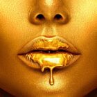 Painted Gold Lips